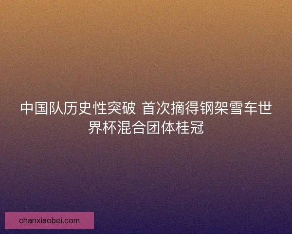 中国队历史性突破 首次摘得钢架雪车世界杯混合团体桂冠