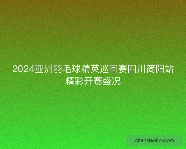 2024亚洲羽毛球精英巡回赛四川简阳站精彩开赛盛况