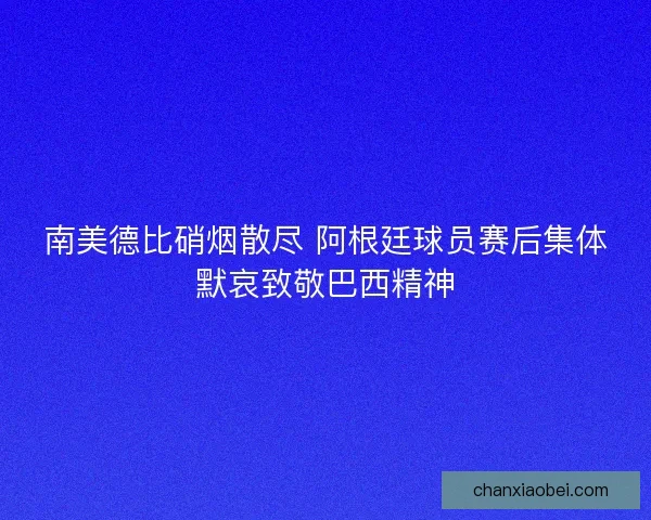 南美德比硝烟散尽 阿根廷球员赛后集体默哀致敬巴西精神