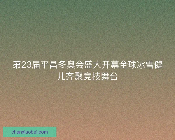 第23届平昌冬奥会盛大开幕全球冰雪健儿齐聚竞技舞台